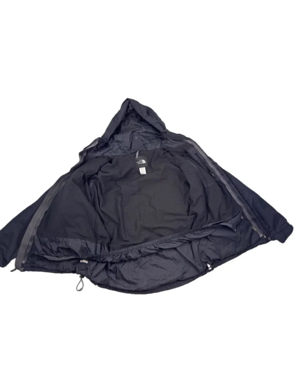 North Face Hyvent Waterproof Jacket Mens Size L Black Hooded Outdoor Hiking